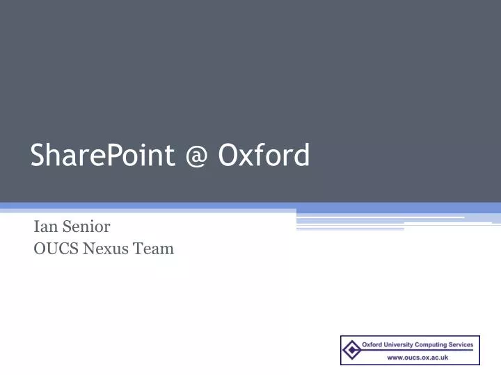 sharepoint @ oxford