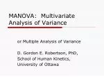 MANOVA: Multivariate Analysis of Variance - slide 1