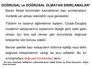 do rusal ve do rusal olmayan sinirlamalar