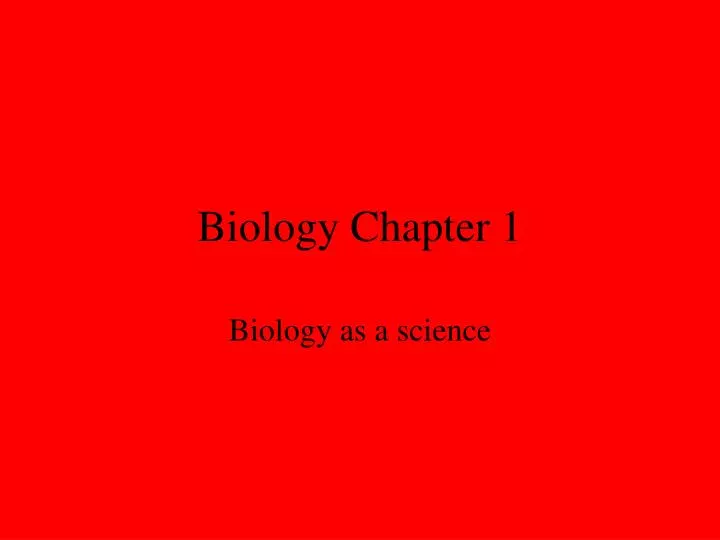 biology chapter 1