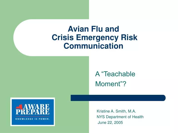 avian flu and crisis emergency risk communication