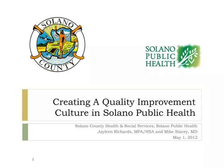 creating a quality improvement culture in solano public health