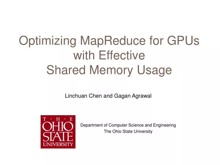 optimizing mapreduce for gpus with effective shared memory usage