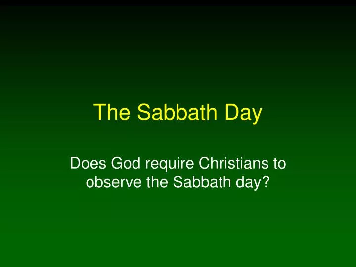 the sabbath day