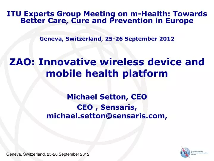 zao innovative wireless device and mobile health platform