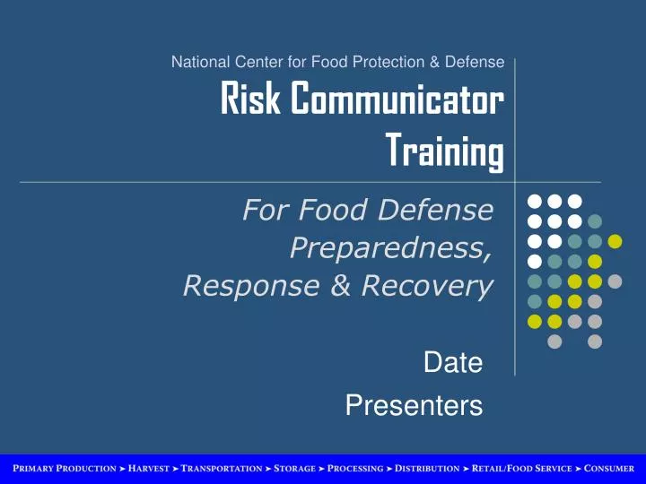 national center for food protection defense risk communicator training