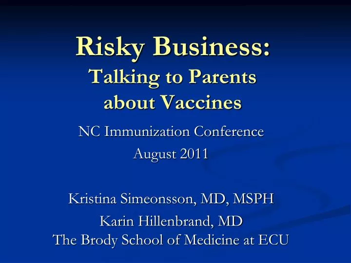 risky business talking to parents about vaccines