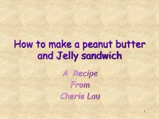 How to make a peanut butter and Jelly sandwich