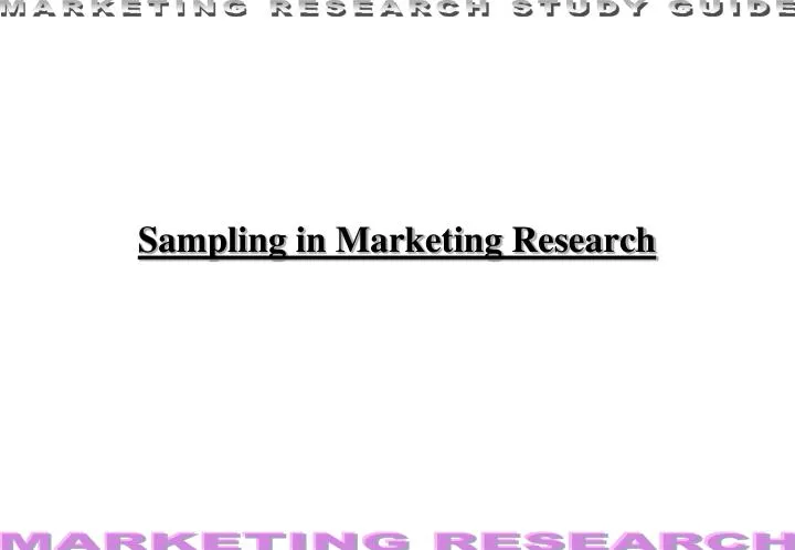 sampling in marketing research