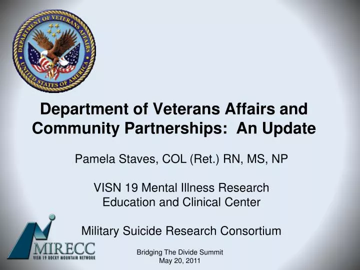 department of veterans affairs and community partnerships an update