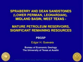 SPRABERRY AND DEAN SANDSTONES (LOWER PERMIAN, LEONARDIAN), MIDLAND BASIN, WEST TEXAS -