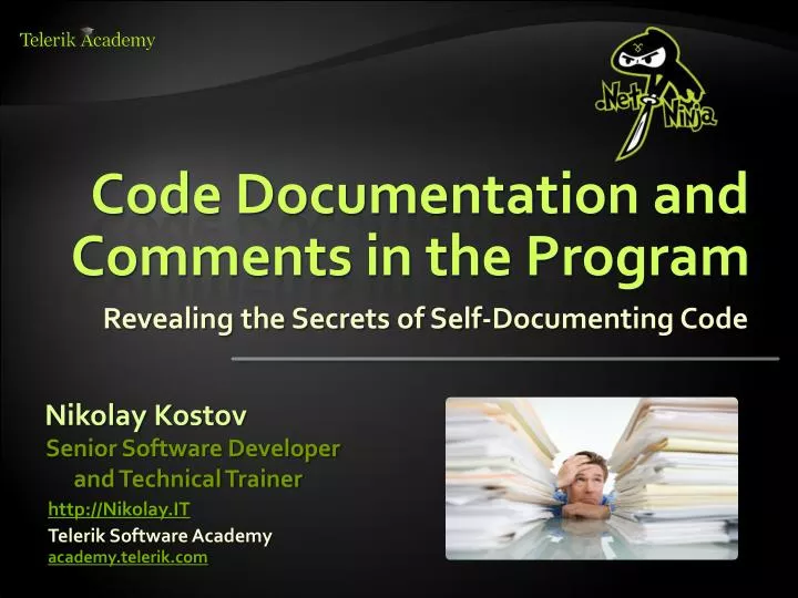 code documentation and comments in the program