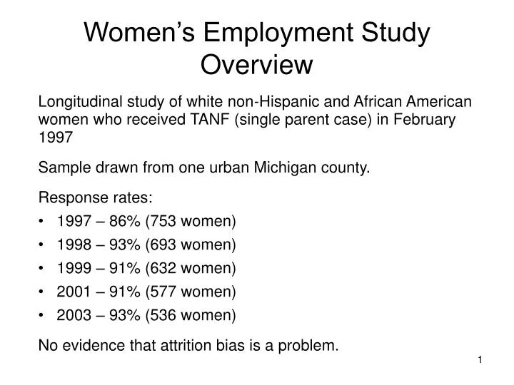 women s employment study overview