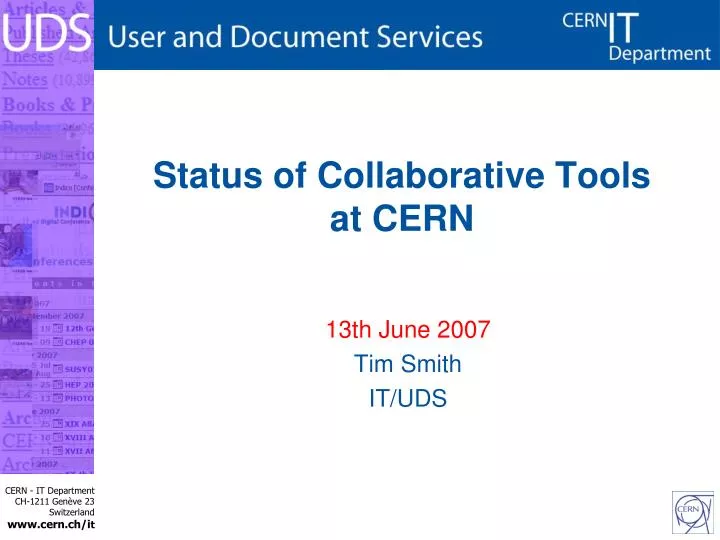 status of collaborative tools at cern