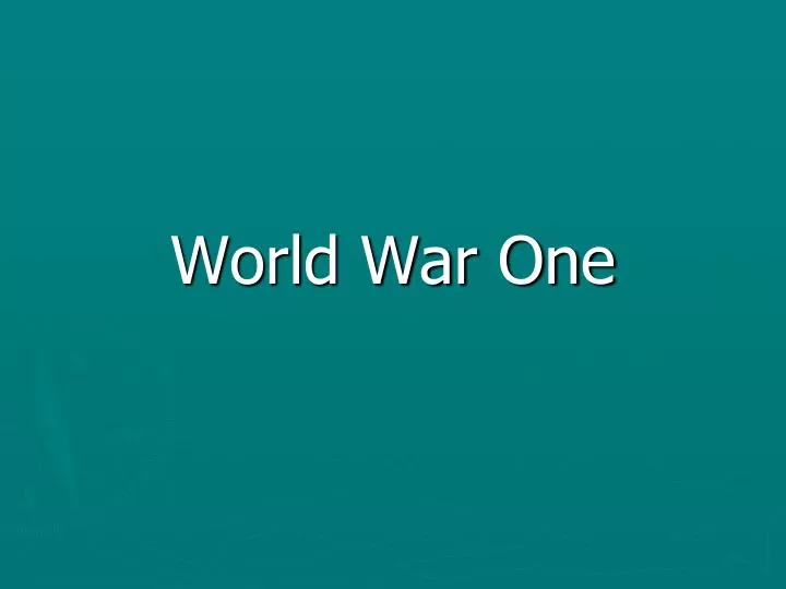 world war one