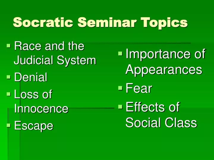 socratic seminar topics