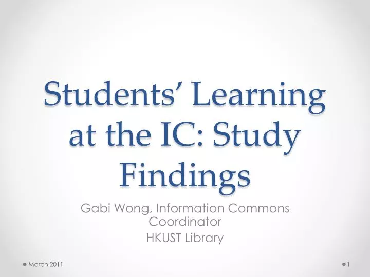 students learning at the ic study findings