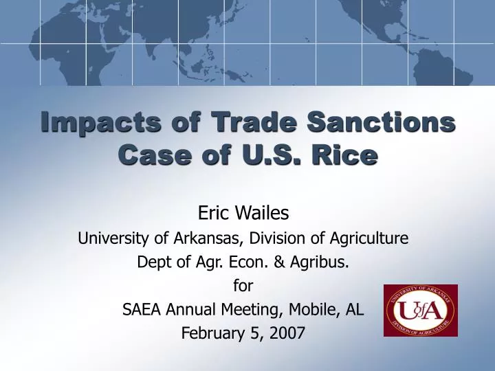 impacts of trade sanctions case of u s rice