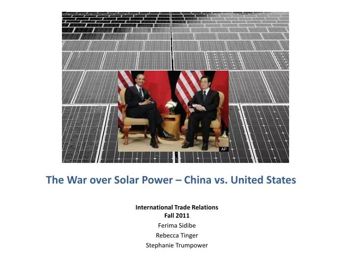 the war over solar power china vs united states