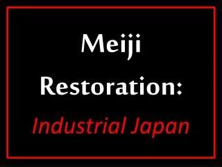 Meiji Restoration: Industrial Japan