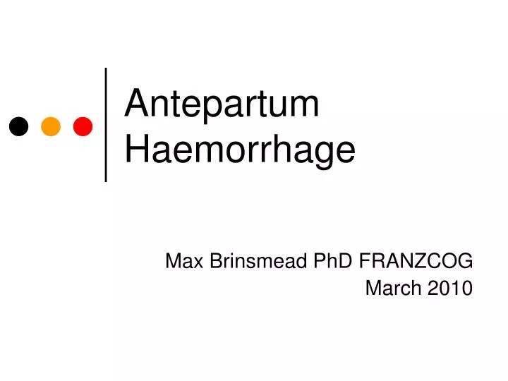 antepartum haemorrhage