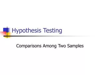 Hypothesis Testing