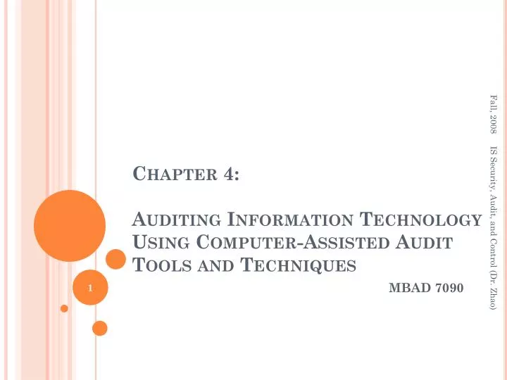 chapter 4 auditing information technology using computer assisted audit tools and techniques