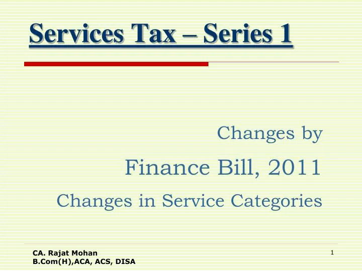 services tax series 1