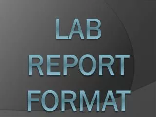 Lab Report Format