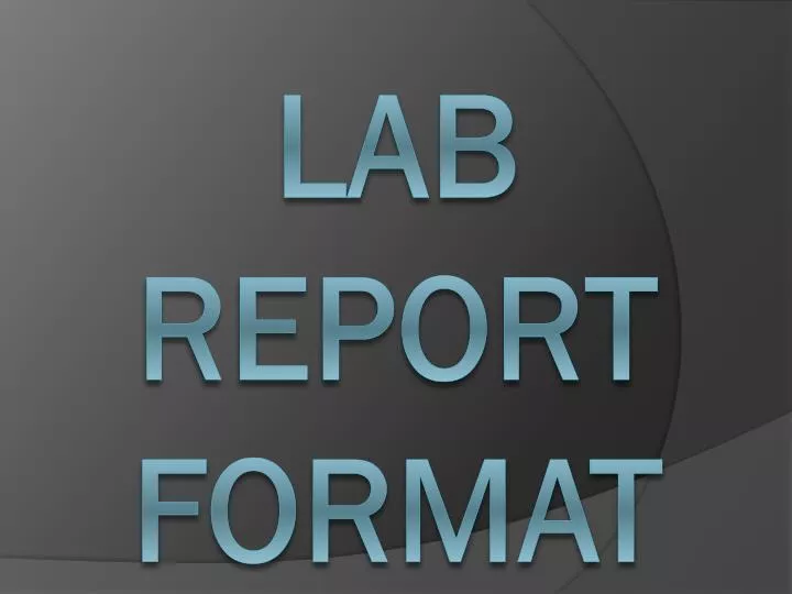 lab report format