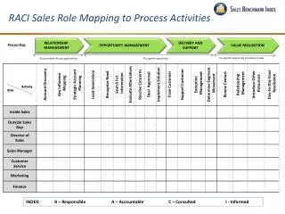 RACI Sales Role Mapping to Process Activities