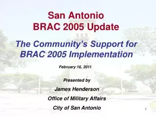 San Antonio BRAC 2005 Update