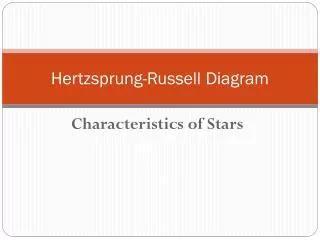 Hertzsprung -Russell Diagram
