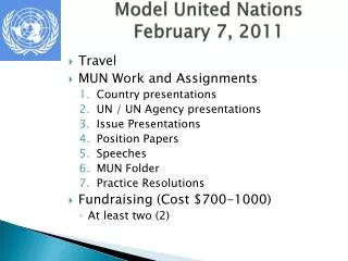 Model United Nations February 7, 2011