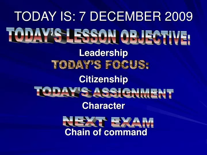 today is 7 december 2009