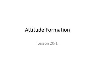 Attitude Formation