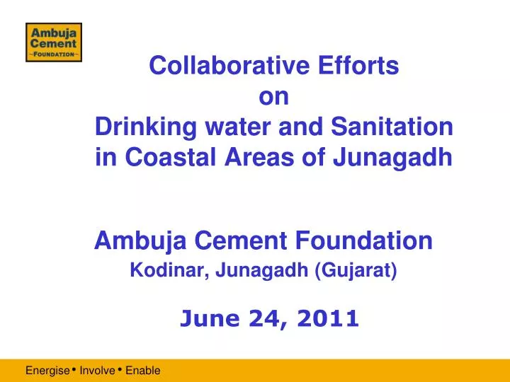 collaborative efforts on drinking water and sanitation in coastal areas of junagadh