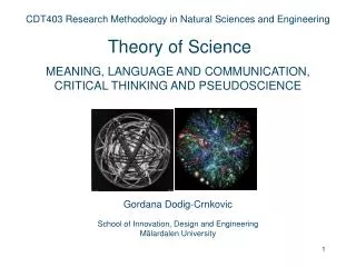 CDT403 Research Methodology in Natural Sciences and Engineering Theory of Science
