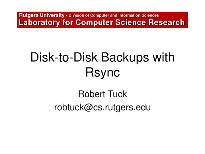 disk to disk backups with rsync