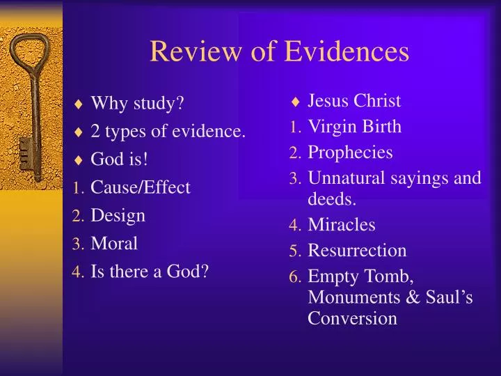 review of evidences