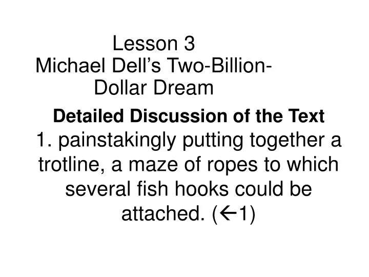 lesson 3 michael dell s two billion dollar dream