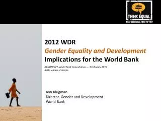 2012 WDR Gender Equality and Development Implications for the World Bank