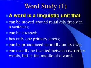 Word Study (1)