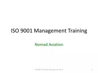 ISO 9001 Management Training