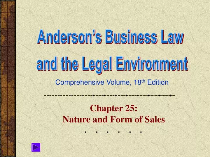 chapter 25 nature and form of sales