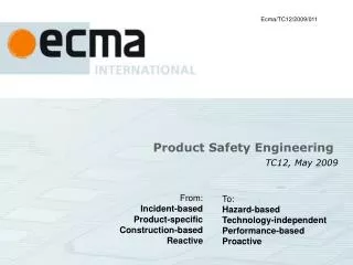 Product Safety Engineering TC12, May 2009