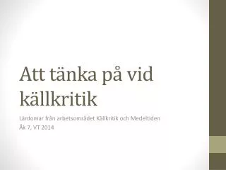 att t nka p vid k llkritik