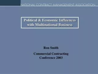 Political &amp; Economic Influences with Multinational Business