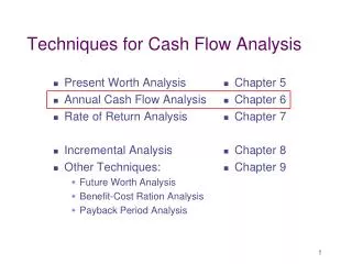 Techniques for Cash Flow Analysis