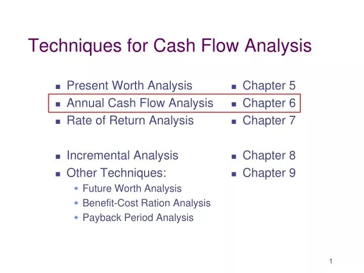 techniques for cash flow analysis